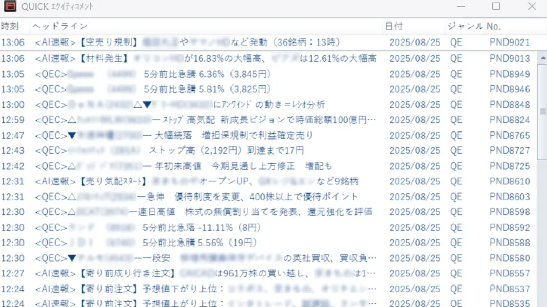 QUICKコメントサービス「QUICKエクイティコメント」なぜ株価が動いたのか？プロの視点による市場開設
