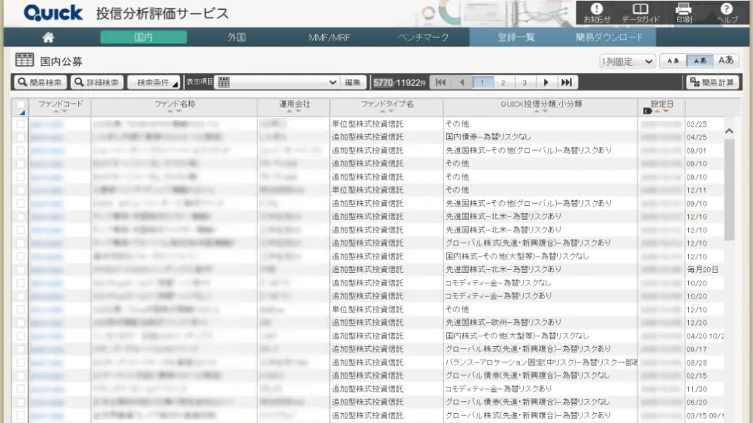 投信分析評価サービス 資産運用・販売業務支援