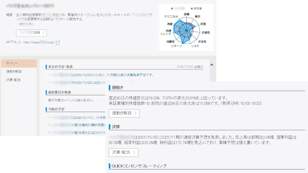 Arikui(赤・青各1点)リクエスト特価【フォロー割・リピート割】 Qr1の機能・情報 | AIが国内株サマリーを瞬時に生成 | 株式会社QUICK