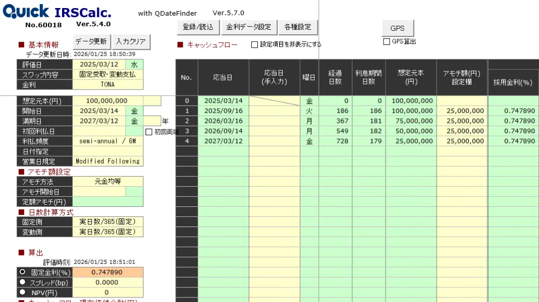 QUICK Workstation 金利スワップの評価に