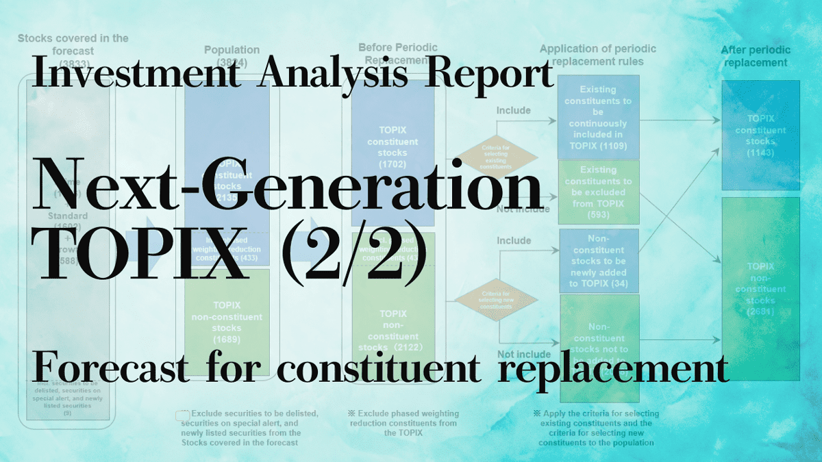 TVol. 1: Calculation Rules for Next-Generation TOPIX and Forecast for Constituent Replacement 